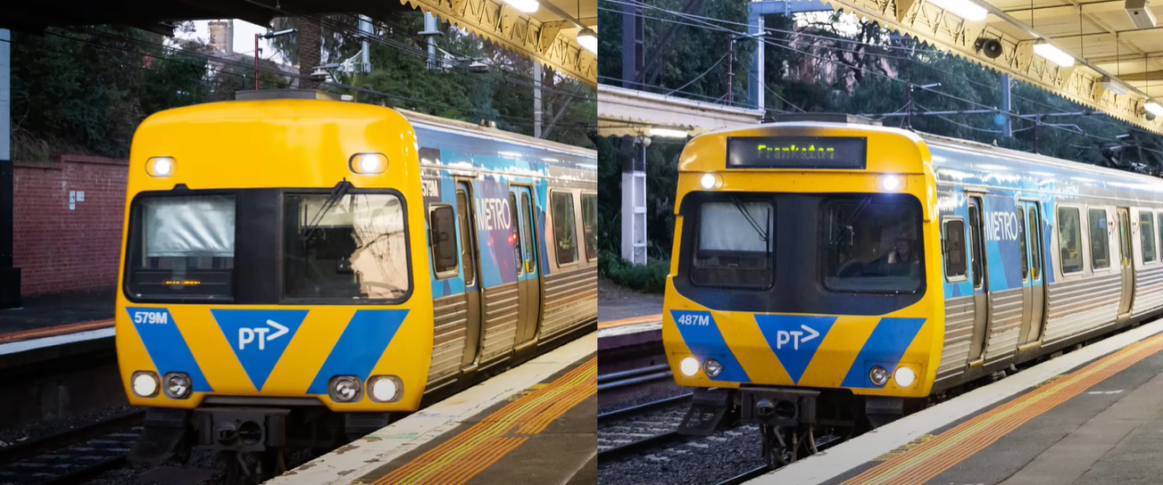 Comeng trains Alstom and EDI next to each other